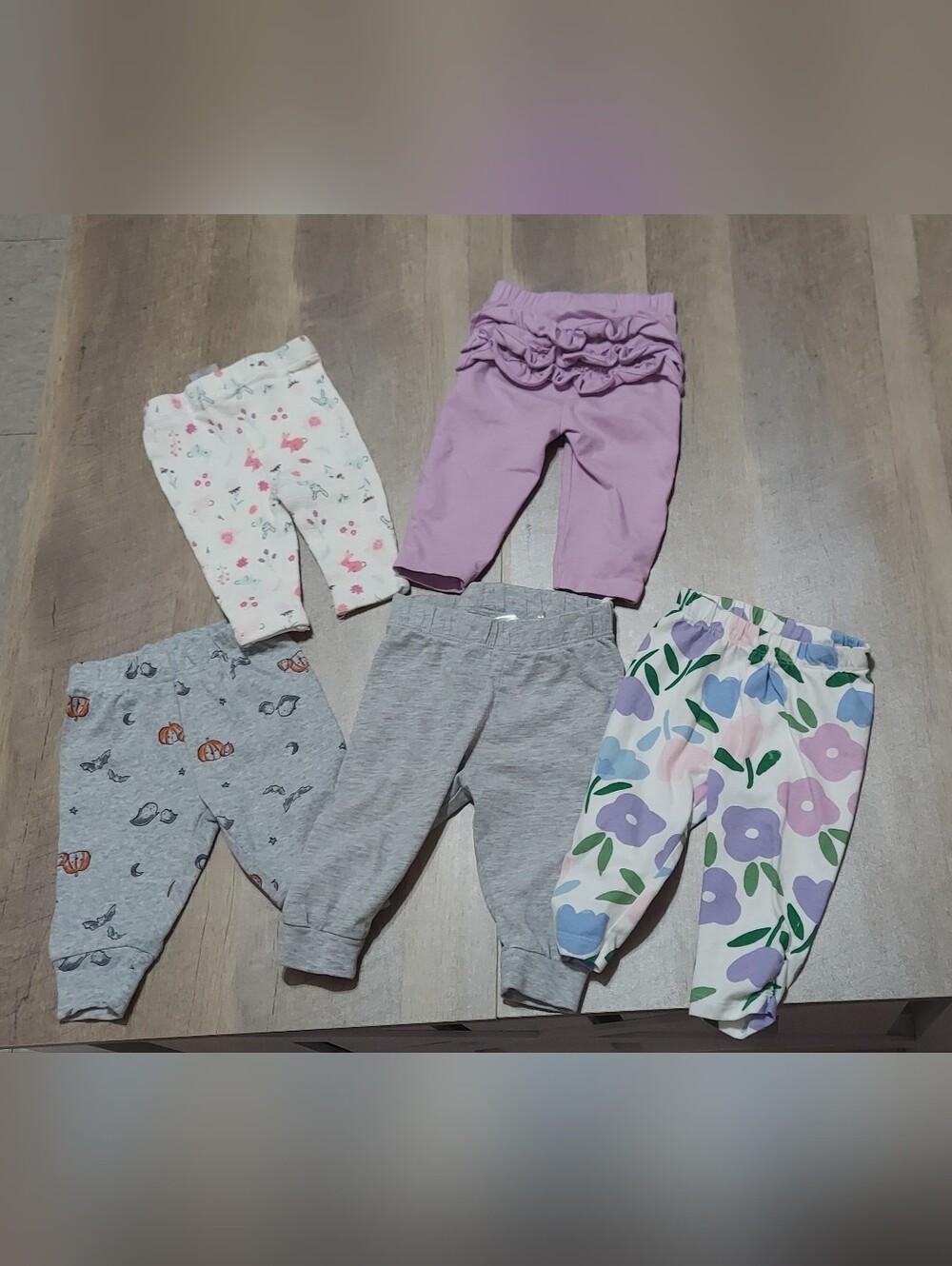 Carter's Girls' Lavender Ruffle & Floral Mix Leggings Pack